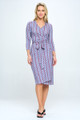 Print V neck Jersey Wrap Dress with Tie