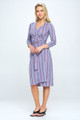 Print V neck Jersey Wrap Dress with Tie