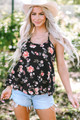 Fallon Floral Spaghetti Straps Strappy Back Tank Top