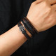 Vintage Handmade Multilayer Four-piece Set Bracelet with Peace Tree Life Tree Leather Bracelet