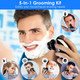 Head Shavers for Bald Men 5 In 1 7D Electric Rotary Razor Rechargeable Cordless Head Beard Trimmer Shaver Kit IPX6 Waterproof Dry Wet Grooming Kit with 3 Combs