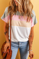 Julieta Ribbed Color Block Patchwork T-shirt