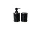 Two Piece Black Glass Bling Bathroom Accessory Set