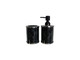 Two Piece Black Glass Bling Bathroom Accessory Set