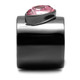 TK2829 - IP Light Black  (IP Gun) Stainless Steel Ring with Top Grade Crystal  in Light Rose