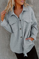 Brooklynn Retro Quilted Flap Pocket Button Shacket