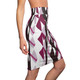 High Waist Womens Pencil Skirt - Contour Stretch - Mauve Pink and Maroon Geometric Pattern