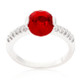 Red Oval Cubic Zirconia Engagement Ring