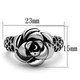 TK1217 - High polished (no plating) Stainless Steel Ring with Epoxy  in Jet