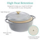 6 Quart Large Light Grey Enamel Cast-Iron Dutch Oven Kitchen Cookware