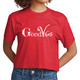 Womens Cropped Graphic T-shirt - Good Vibes White Print