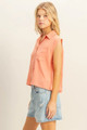 HYFVE Buttoned Front Sleeveless Collar Shirt