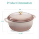 6 Quart Large Pink Beige Off-White Enamel Cast-Iron Dutch Oven Kitchen Cookware