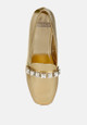 Celosia Metallic Diamante Strap Loafers