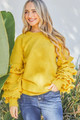And The Why Puffy Ruffles Sleeve Cozy Sweater