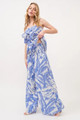 And The Why Smocked Tied Babydoll Abstract Print Top