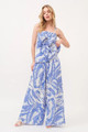 And The Why Smocked Tied Babydoll Abstract Print Top