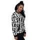 Womens Jacket - Black and White Chess Style Bomber Jacket