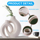 2Pcs Nordic Ceramic Vase Snuggle Set in White Matte