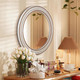 Round Bathroom Mirror Wall Mirrors - 24 Inches Wooden Circle Mirror Rustic Farmhouse Mirror Boho Accent Mirror for Entryway Chic Decorative Mirrors for Bedroom, Living Room, Entryway