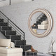 Round Bathroom Mirror Wall Mirrors - 24 Inches Wooden Circle Mirror Rustic Farmhouse Mirror Boho Accent Mirror for Entryway Chic Decorative Mirrors for Bedroom, Living Room, Entryway
