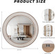 Round Bathroom Mirror Wall Mirrors - 24 Inches Wooden Circle Mirror Rustic Farmhouse Mirror Boho Accent Mirror for Entryway Chic Decorative Mirrors for Bedroom, Living Room, Entryway
