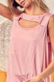 BiBi Rayon Span Knit With Cut Out Front Sleeveless Top