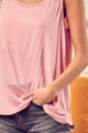 BiBi Rayon Span Knit With Cut Out Front Sleeveless Top