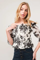 And The Why Smocked Off-Shoulder Floral Printed Top