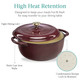 6 Quart Large Maroon Cabernet Red Enamel Cast-Iron Dutch Oven Kitchen Cookware