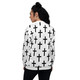 Womens Bomber Jacket - White Black Cross Print