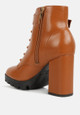 Grahams Faux Leather Lace Up Boots
