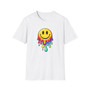 Rainbow Dripping Smiley Face Graphic T-Shirt - Unisex Streetwear Tee