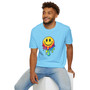 Rainbow Dripping Smiley Face Graphic T-Shirt - Unisex Streetwear Tee