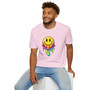 Rainbow Dripping Smiley Face Graphic T-Shirt - Unisex Streetwear Tee