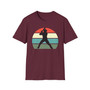 Baseball Player Retro Sunset T‑Shirt