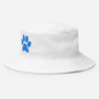 Blue Dog Paw Print Silhouette Bucket Hat