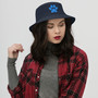Blue Dog Paw Print Silhouette Bucket Hat