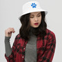 Blue Dog Paw Print Silhouette Bucket Hat