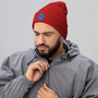 Electric Blue Paw Silhouette Winter Beanie