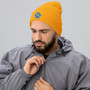 Electric Blue Paw Silhouette Winter Beanie