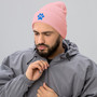 Electric Blue Paw Silhouette Winter Beanie