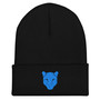 Geometric Blue Leopard Silhouette Beanie Hat