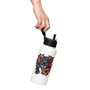 Black Panther and Hibiscus Floral Stainless Steel Water Bottle 32 oz