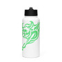 Neon Green Tribal Bull Stainless Steel Water Bottle