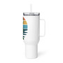 Retro Sunset Alien Silhouette Travel Mug with Handle