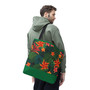 Tropical Floral Tote Bag — Green Palm Leaves & Orange Lily All-Over Print