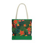 Tropical Floral Tote Bag — Green Palm Leaves & Orange Lily All-Over Print