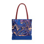 Blue Marble Abstract Tote Bag — Swirl Art Carryall