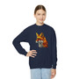 Youth Fox Crewneck Sweatshirt — Vibrant Hand-Drawn Fox Graphic for Kids